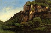 Gustave Courbet Rocks at Mouthier painting
